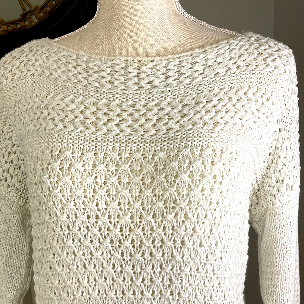 Loft 3/4 sleeve oatmeal color Medium sweater